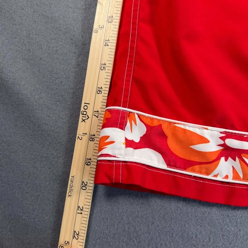 Budweiser Tropical Swim Trunks Mens L Red Beach Rays 40x8‎ Mesh Lined